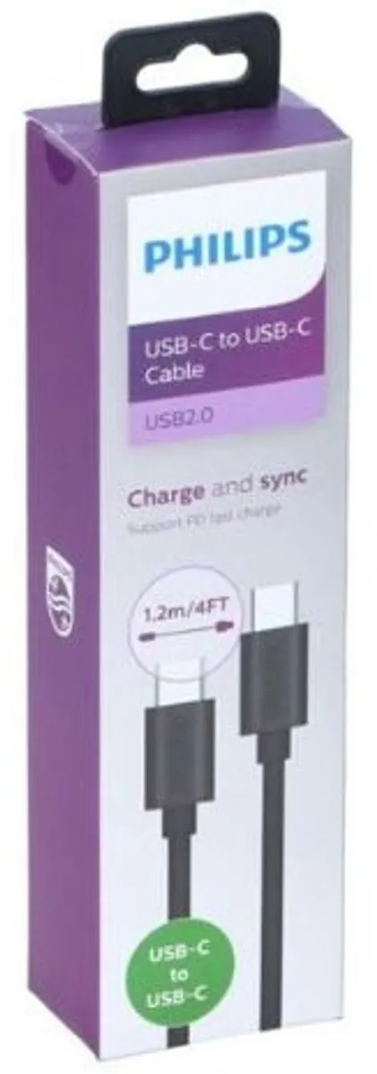 Philips USB-C Kabel DLC3104C/00 - 1,2m - Zwart
