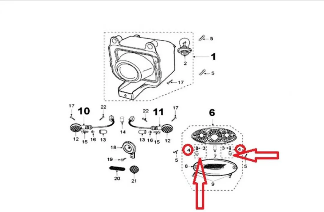 Peugeot 50 Ludix Achterlicht 5W - Translucide