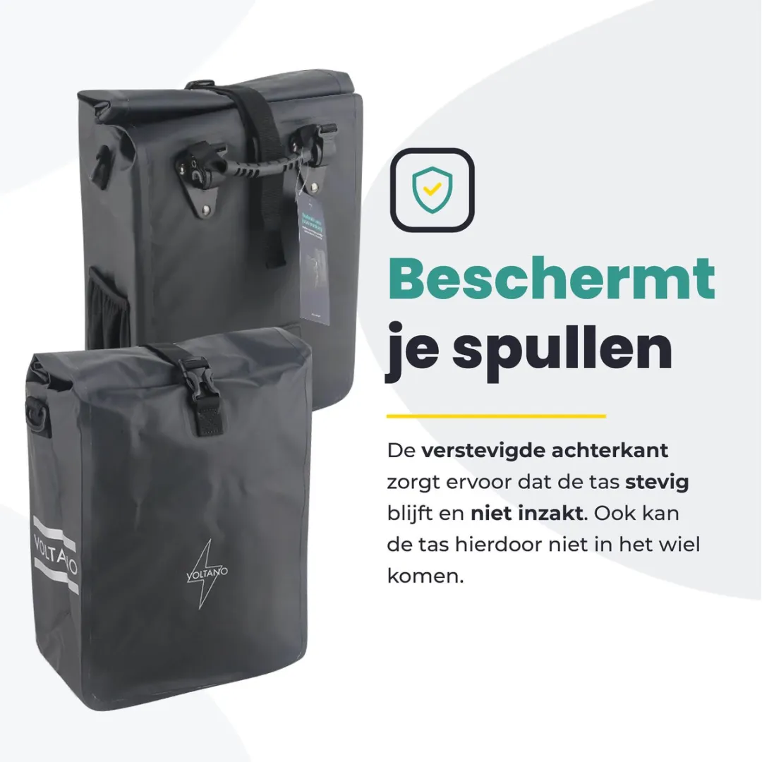 Voltano Fietstas 16L - Zwart - Waterdicht