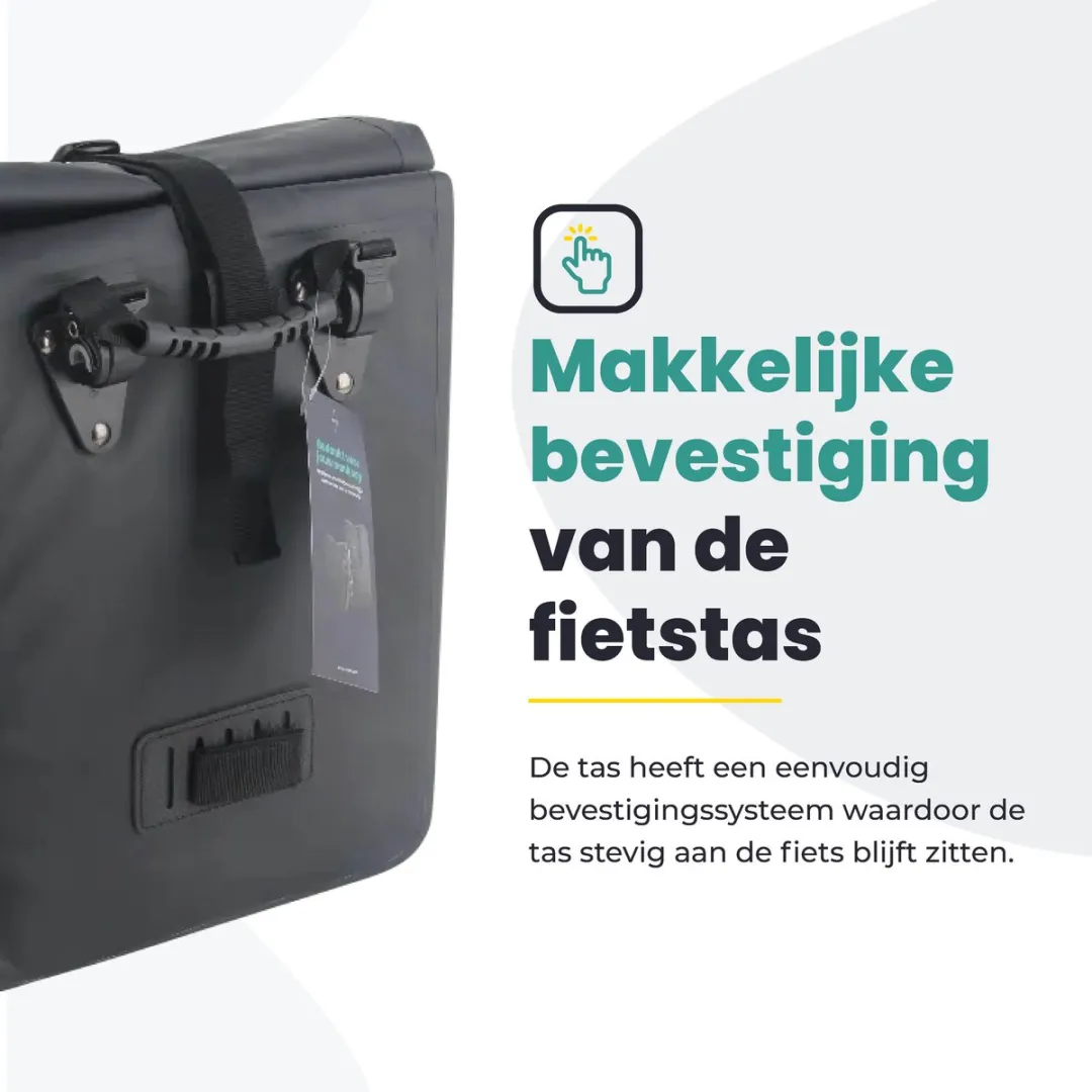 Voltano Fietstas 16L - Zwart - Waterdicht