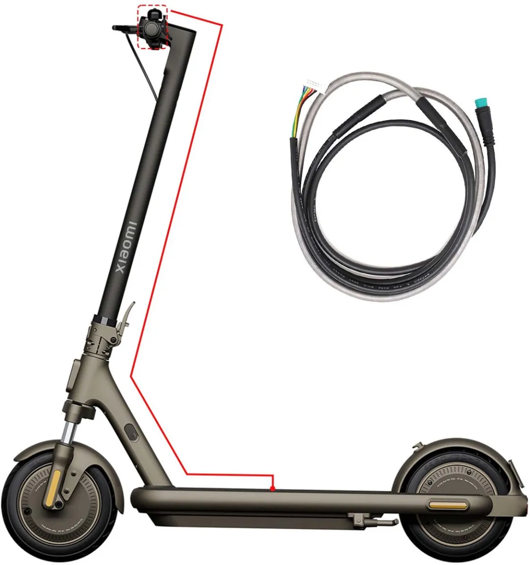 Xiaomi Kabel Display Dashboard Scooter 4 Pro Max 1.35m - Zwart/Zilver
