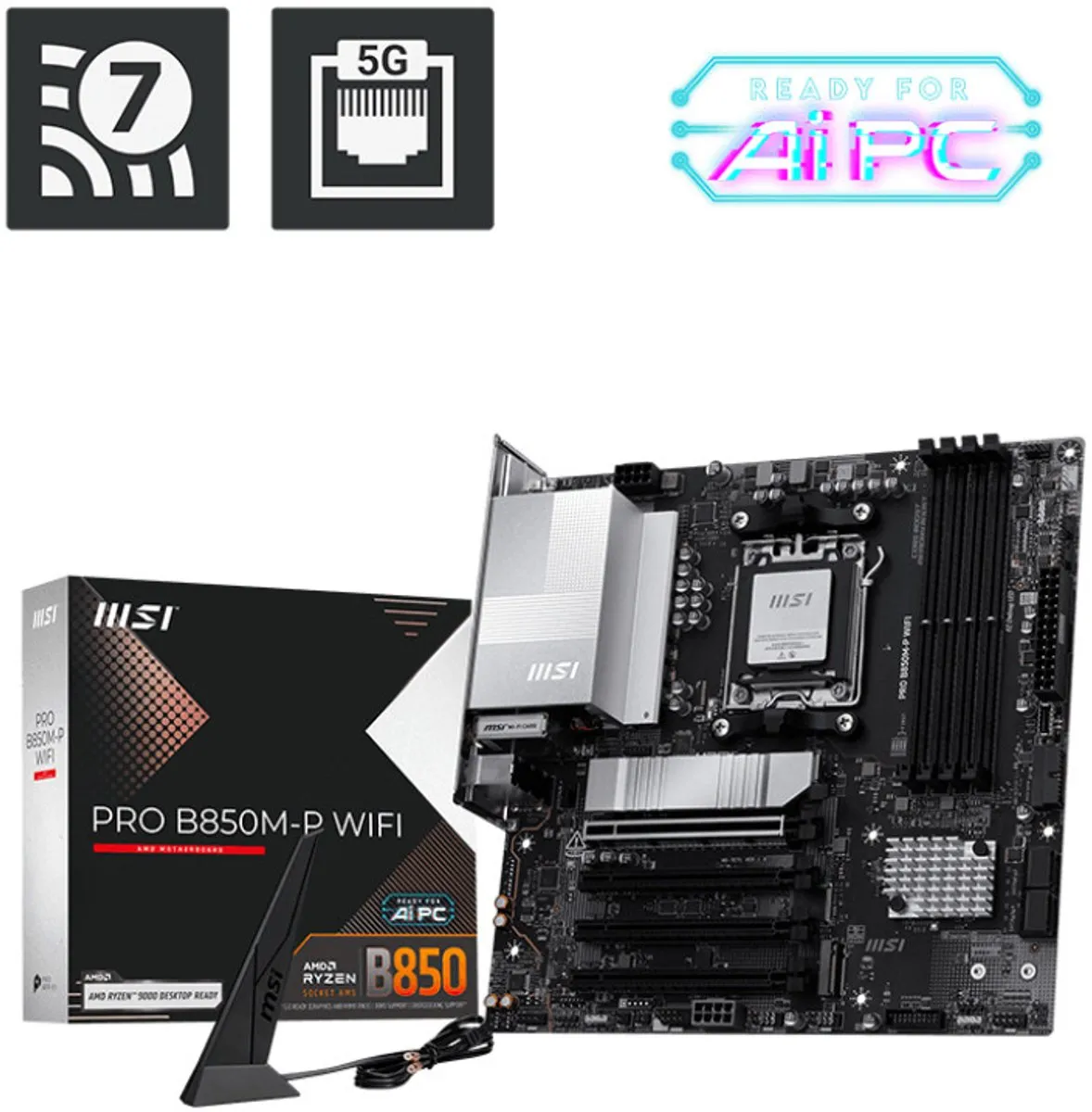 MSI PRO B850M-P WIFI moederbord - AM5 - microATX