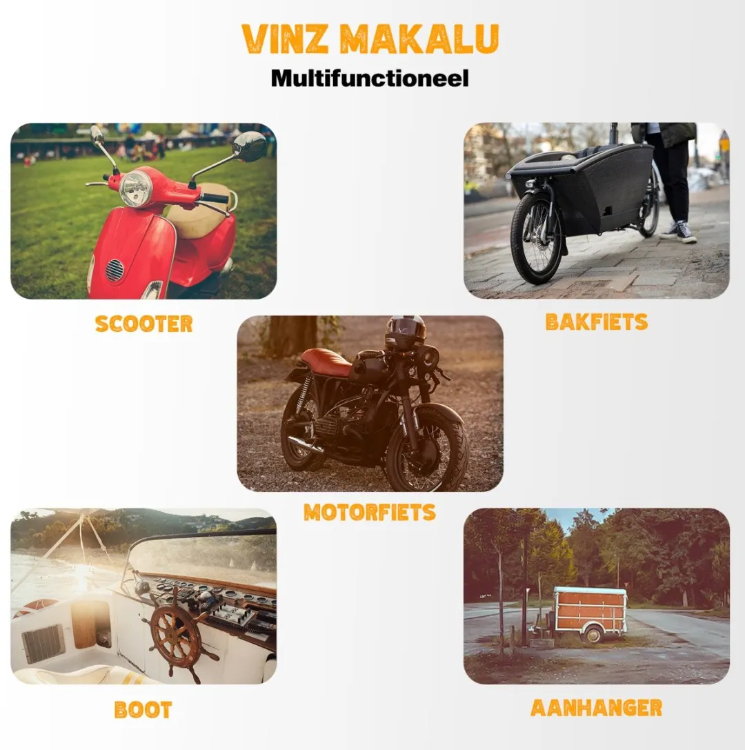 VINZ Makalu ART 4 Gekeurd Kettingslot 180cm - 3 sleutels - ART 4 slot - Lang Motorslot / Bootslot