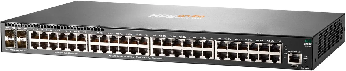 HP Aruba 2930F JL254A Switch - 48x RJ-45 1Gbps - 4x SFP - Grijs
