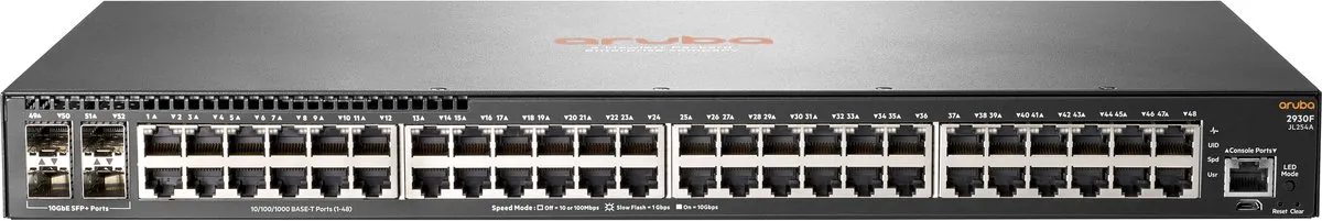 HP Aruba 2930F JL254A Switch - 48x RJ-45 1Gbps - 4x SFP - Grijs