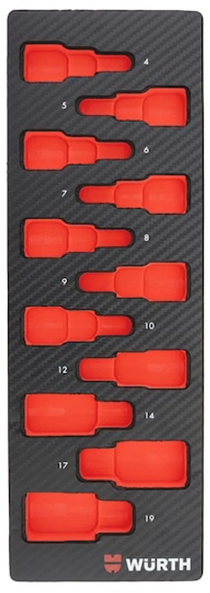 Würth Systeeminlay 2.4.1 Dopsleutel 1/2" Binnenzeskant - Rood/Zwart