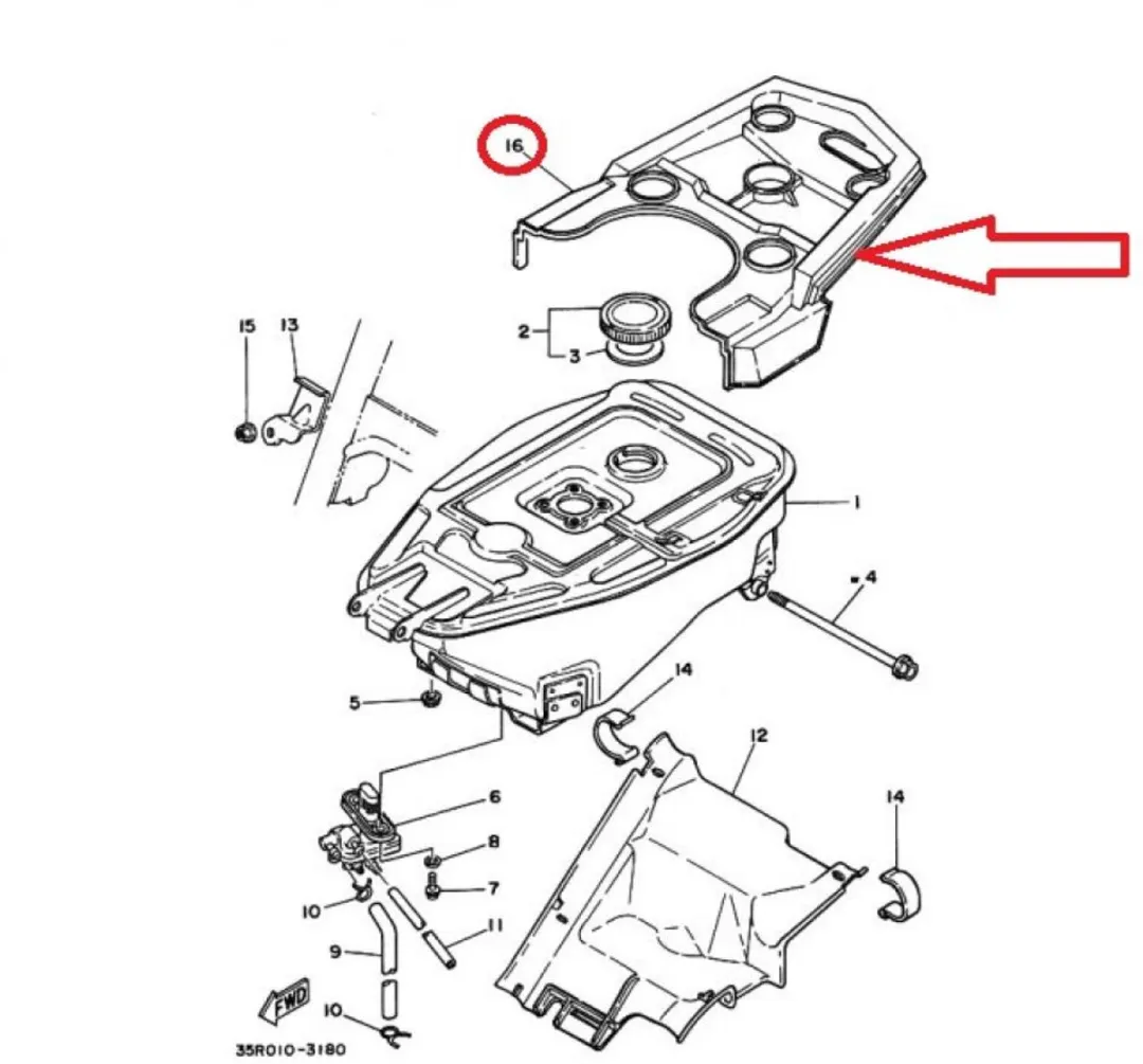 Yamaha 3ECF4198 Beschermkap Reservoir - Scooter Beluga 50