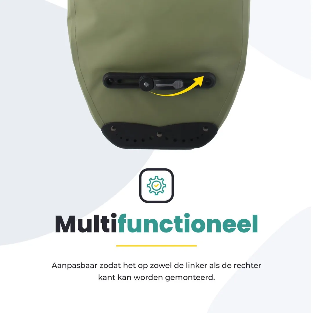 Voltano Luxe Fietstas 28L - Mos Groen - Waterdicht