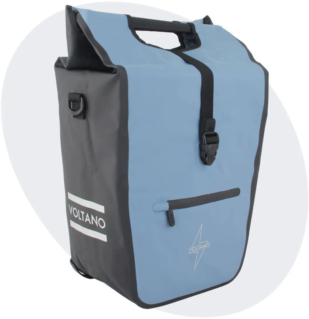 Voltano E-bike Shopper Fietstas Ice Blauw/Zwart 27L