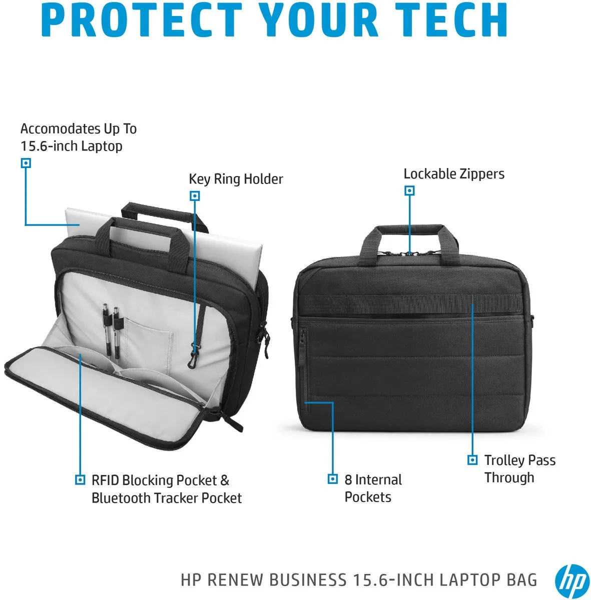 HP Renew Business Laptoptas 15.6" - 3E5F8AA - Zwart