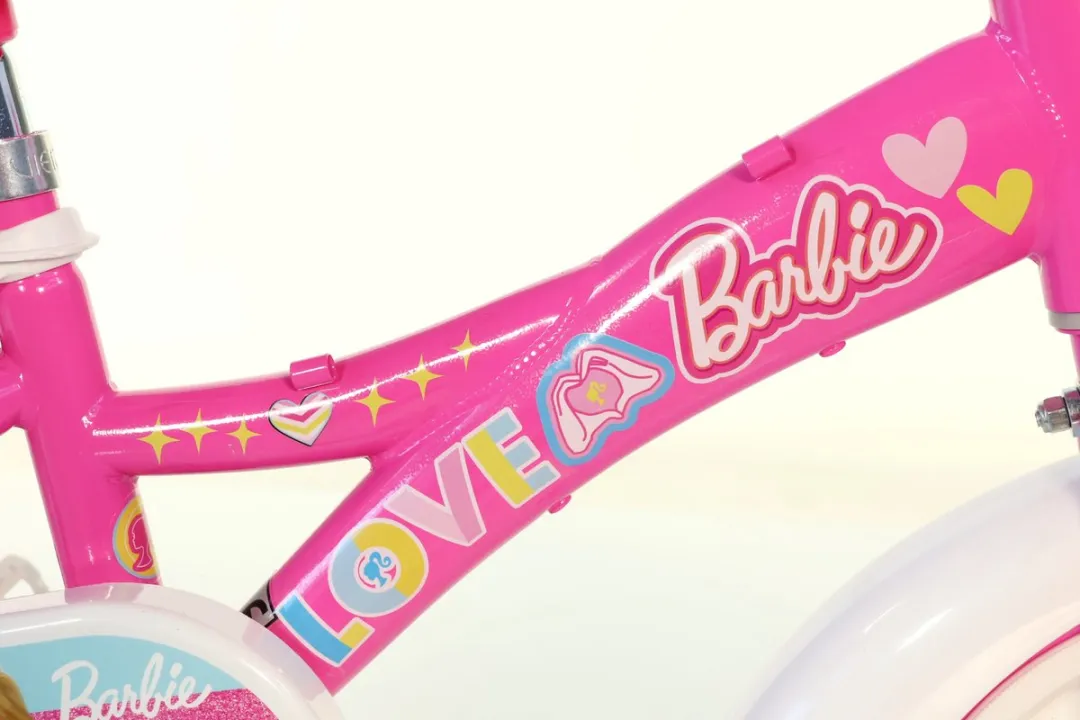 Mattel Barbie Kinderfiets 12 Inch - Roze/Wit