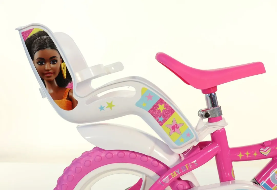 Mattel Barbie Kinderfiets 12 Inch - Roze/Wit