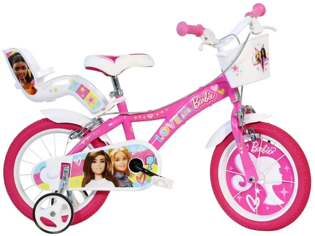 Mattel Barbie Kinderfiets 12 Inch - Roze/Wit