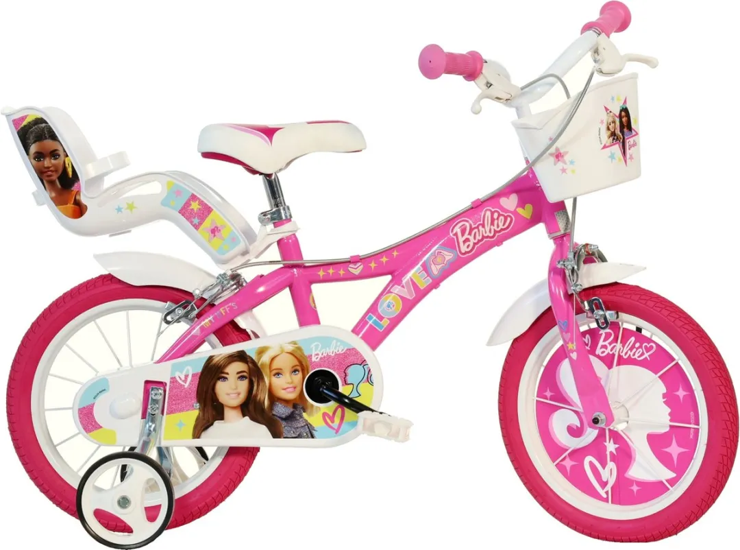 Mattel Barbie Kinderfiets 12 Inch - Roze/Wit