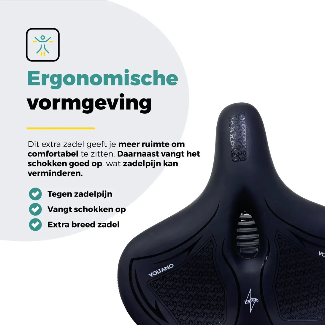 Voltano XXXL Fietszadel Cross - Zwart