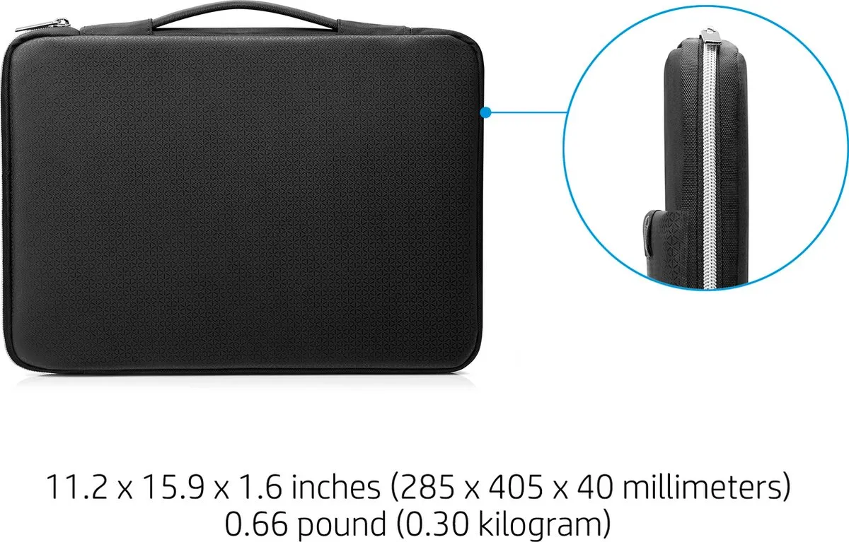 HP 3XD36AA Carry Sleeve - 15.6 inch - Zwart/Zilver
