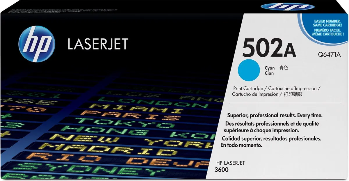 HP 502A Tonercartridge Cyaan - 4000 pagina's