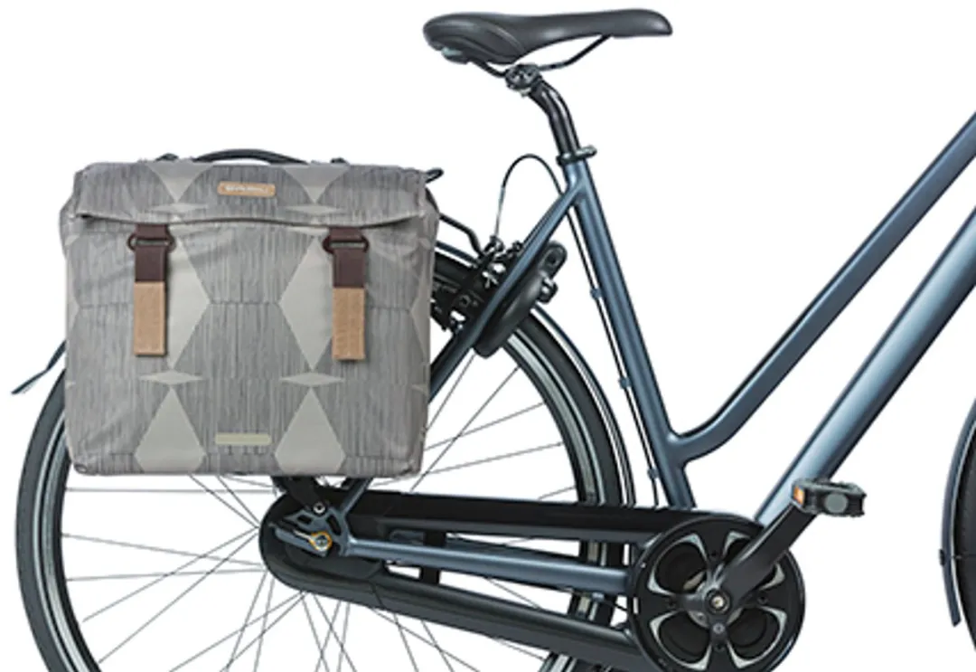 Basil Elegance Dubbele Fietstas MIK 40L - Gerecycled PET - Chateau Taupe