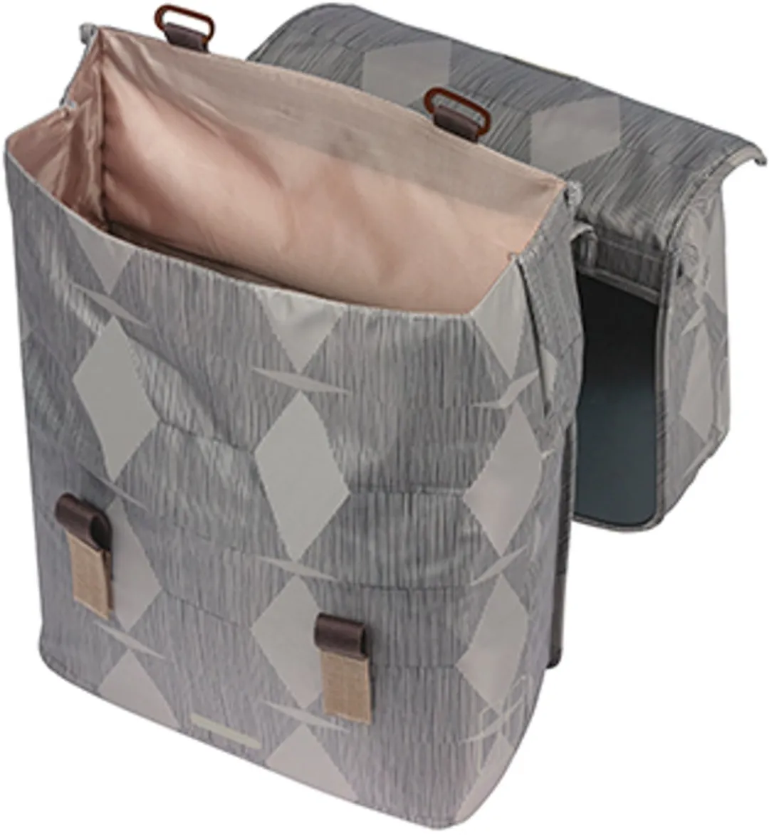Basil Elegance Dubbele Fietstas MIK 40L - Gerecycled PET - Chateau Taupe
