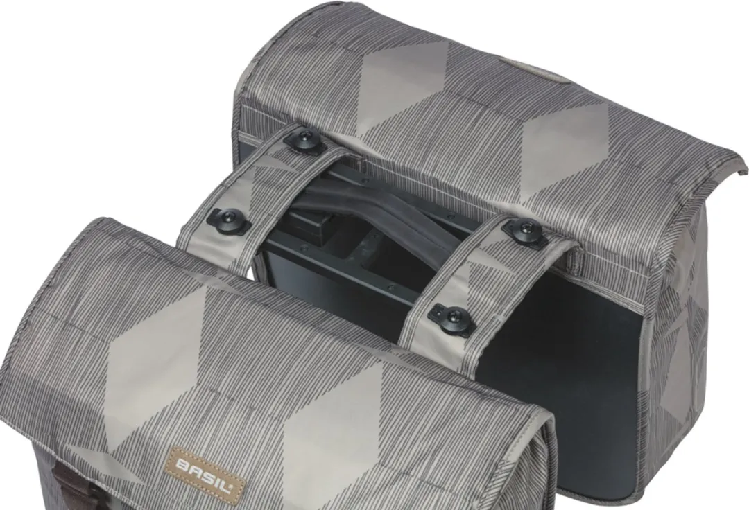 Basil Elegance Dubbele Fietstas MIK 40L - Gerecycled PET - Chateau Taupe