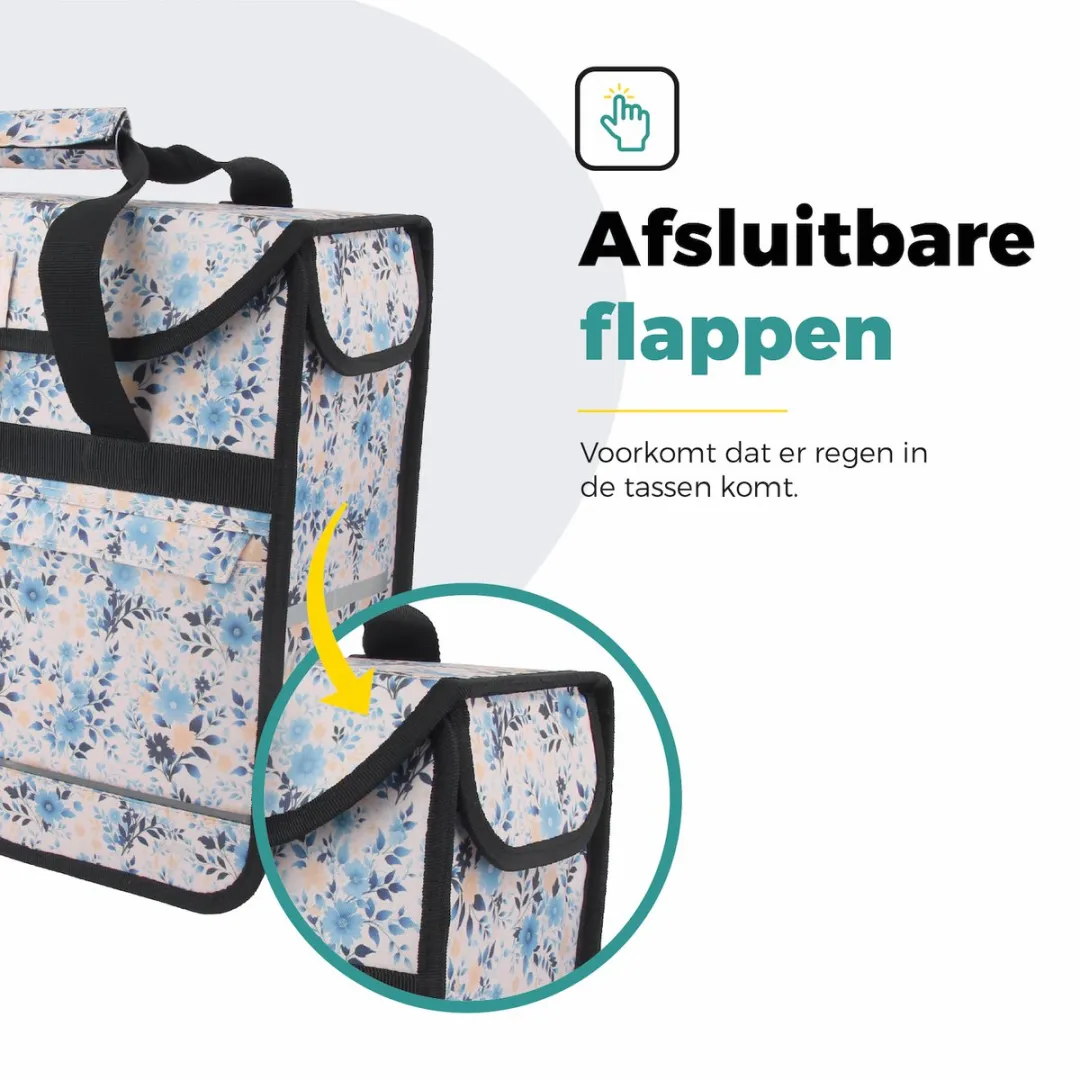 Voltano Enkele Shopper Fietstas 17L - Light Flowers