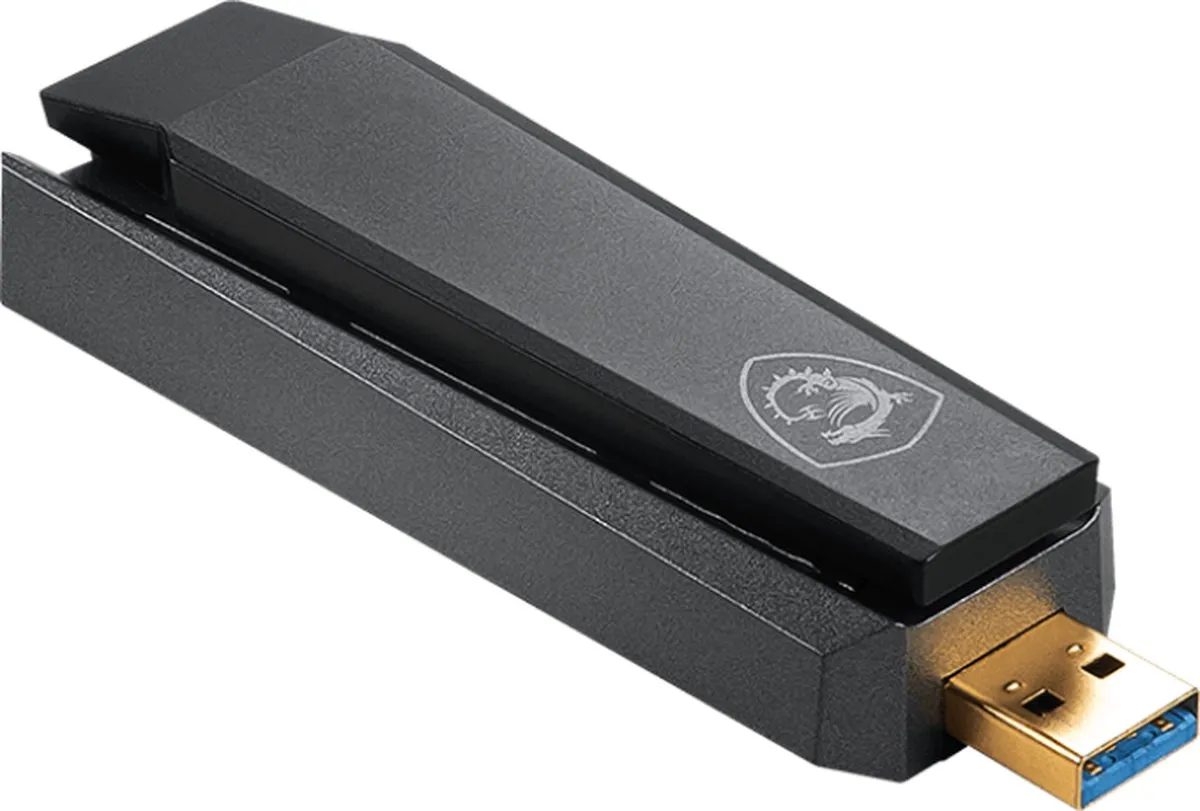 MSI AX1800 WiFi USB Adapter - WiFi 6 Dual Band - Zwart