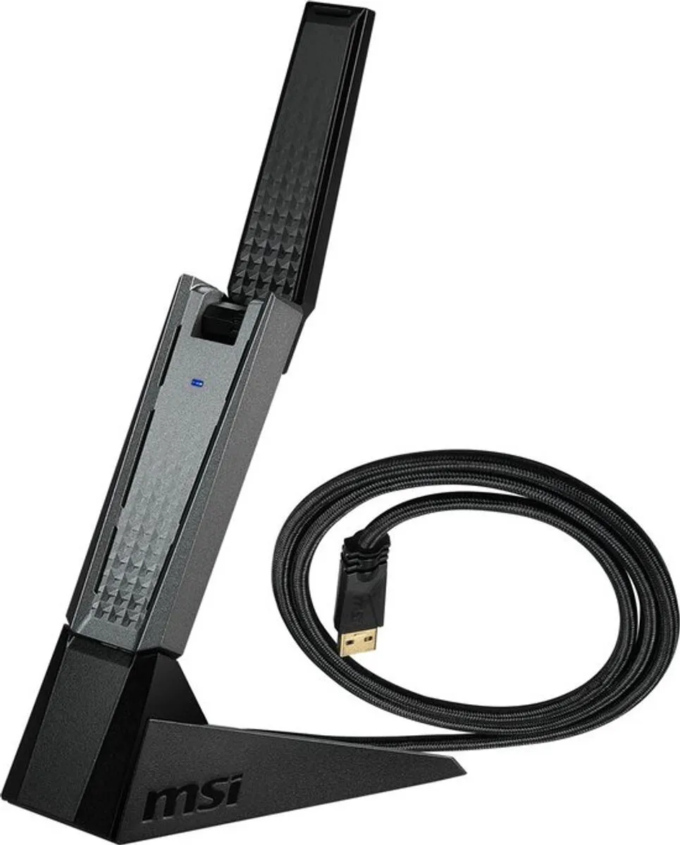 MSI AX1800 WiFi USB Adapter - WiFi 6 Dual Band - Zwart