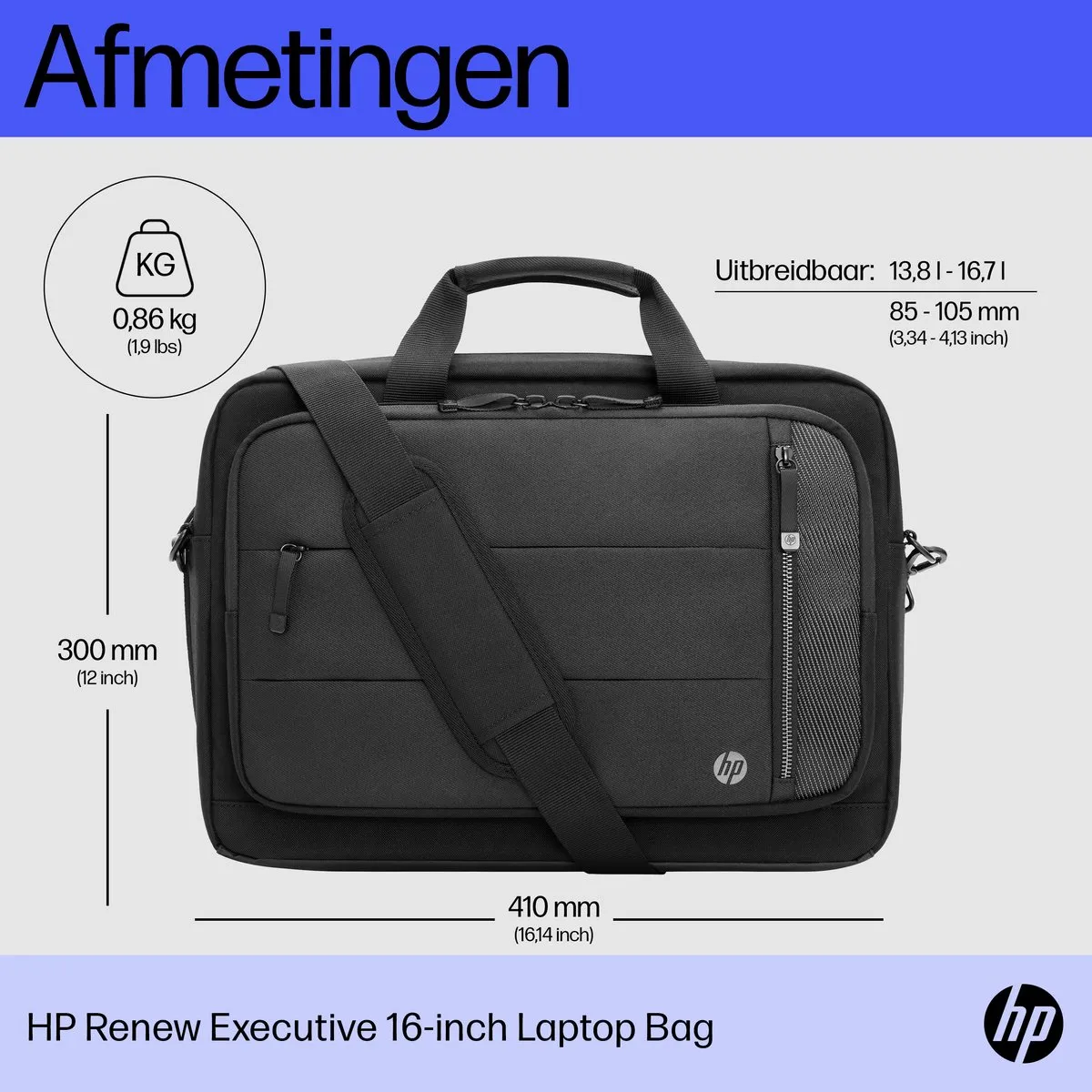 HP Renew Executive Laptoptas 16" - Zwart