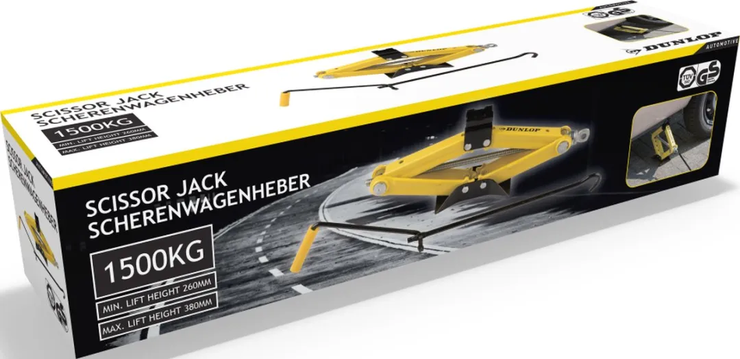 Dunlop Autokrik Mechanisch 1500kg - Geel/Zwart