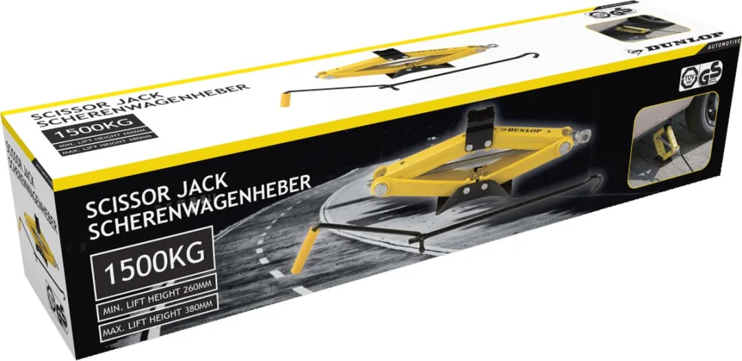 Dunlop Autokrik Mechanisch 1500kg - Geel/Zwart