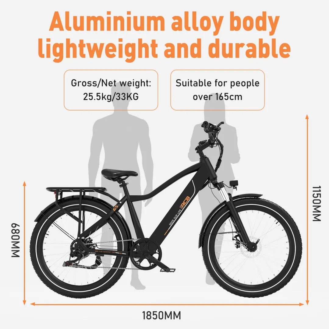 RCB G5 Elektrische Fiets 250W - 7 Versnellingen - 468Wh - Zwart - afbeelding 6 van 6