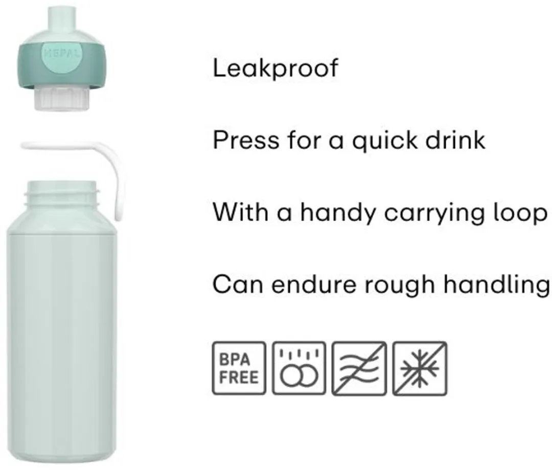 Mepal Pop-up drinkfles Campus - 400 ml - Sluit goed af - Drinkbeker voor kinderen - Princess Power