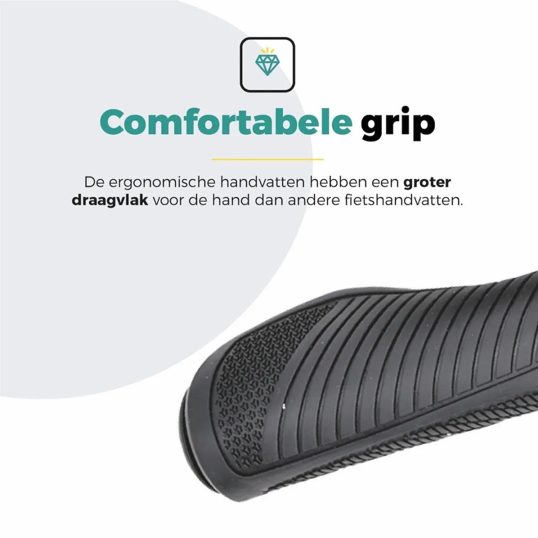 Voltano Ergonomische Fiets Handvatten 132mm - Zwart