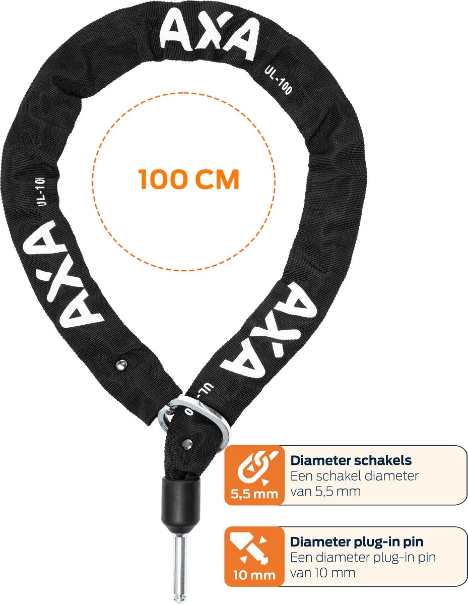 AXA Block XXL ART 2 Fietsslot - ULC Ketting 100cm - Zwart