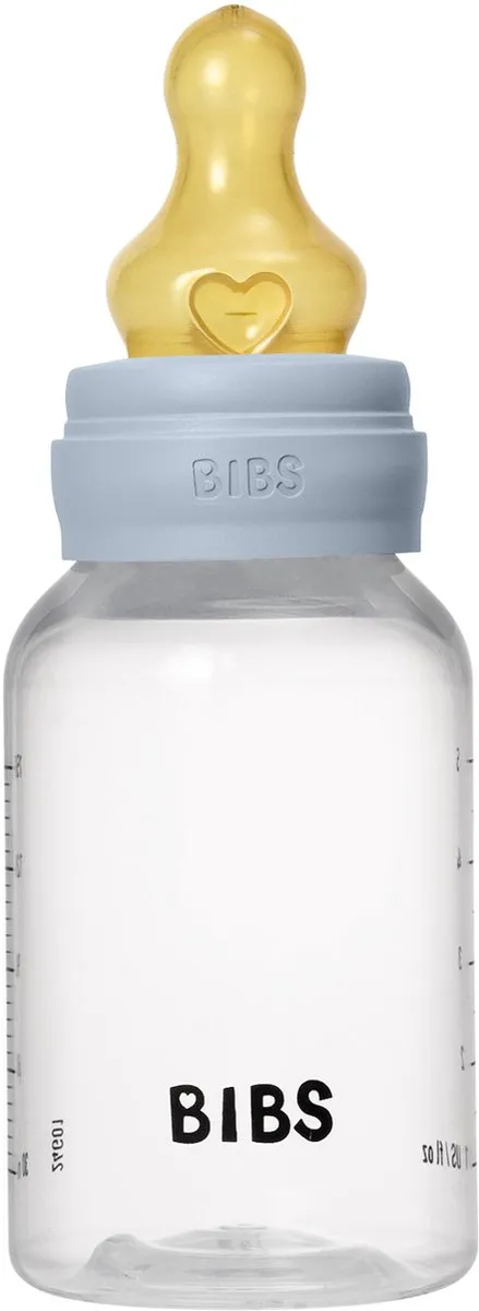 Bibs Fles - Slow Flow - 150 ml - Latex - Baby Blue