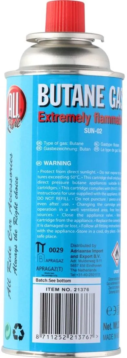 Dunlop Butaangas - 227 gram - 1x stuks - navul butaan gas - kookstel flesje