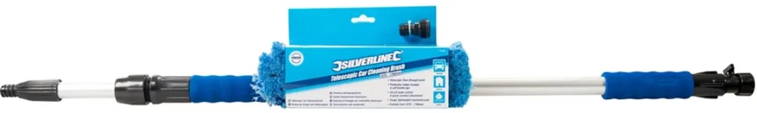 Silverline Telescopische Wasborstel 1,07-1,76m - Blauw/Zilver/Zwart