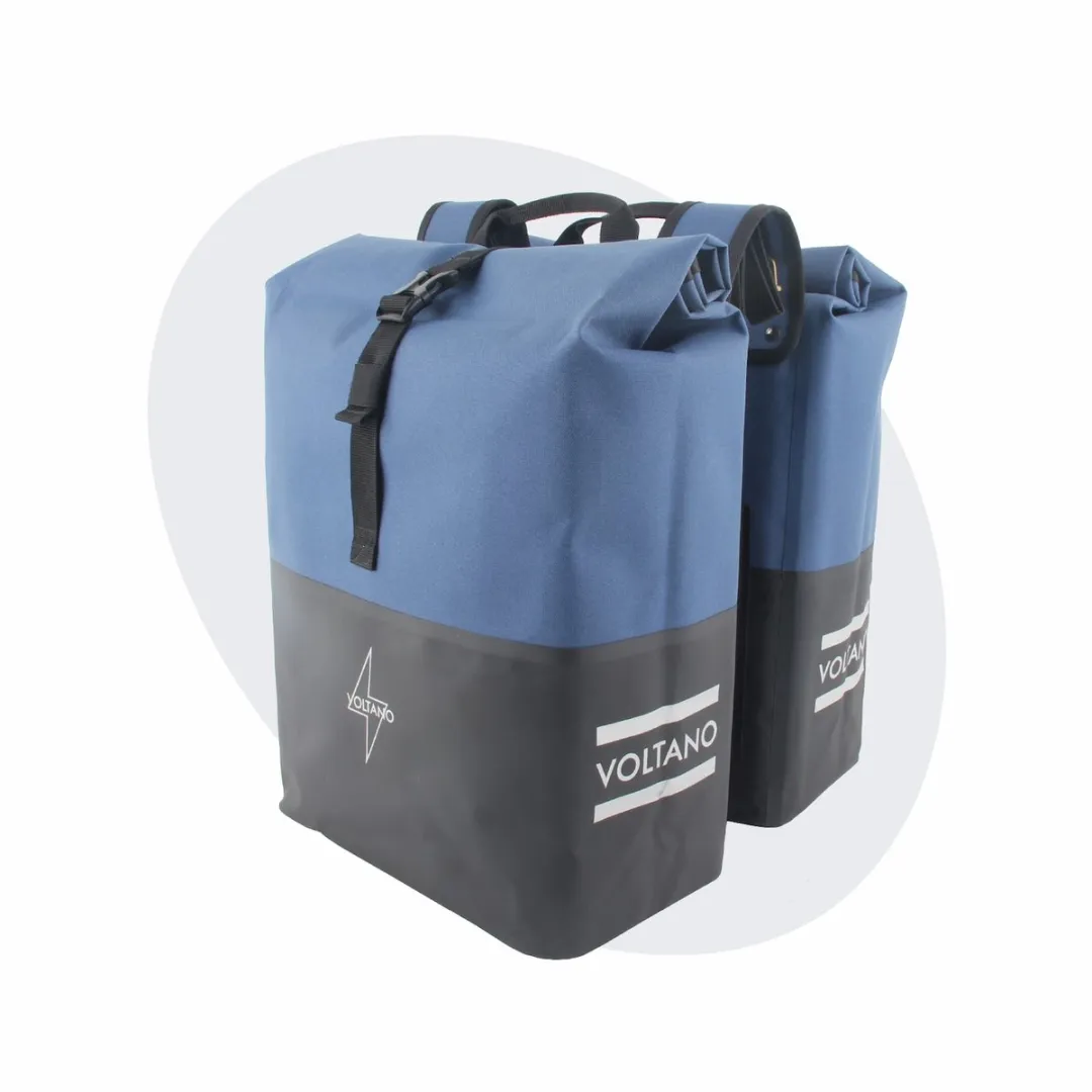 Voltano Dubbele Fietstas Rolltop Reflective 50L