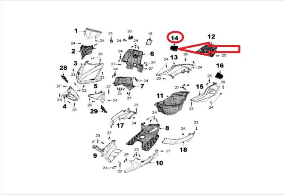 Peugeot 50 Speedfight 3 Grille Achter - Zwart