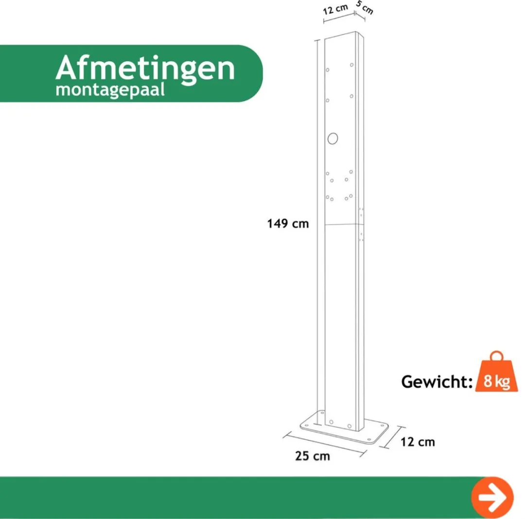 Hager Witty Montagepaal - Zwart