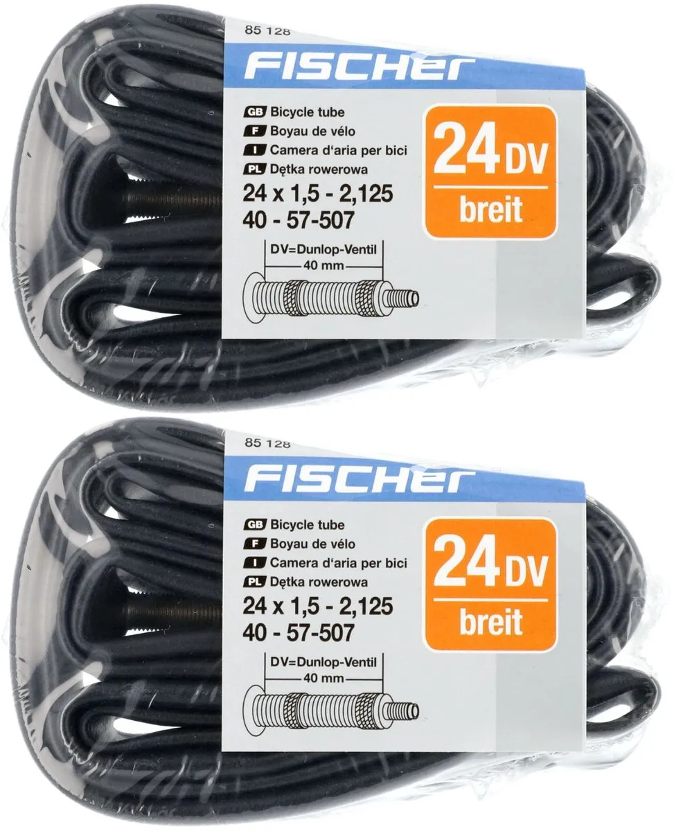 Fischer Fiets Binnenband 24" 40-507 - 2 Stuks - Zwart