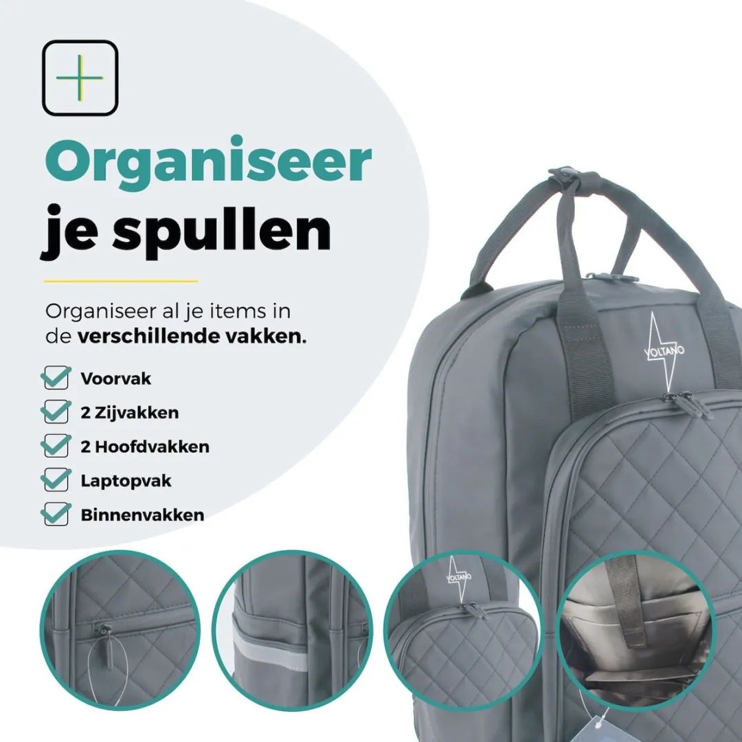Voltano Daily Enkele Fietstas Rugzak 22L - Zwart