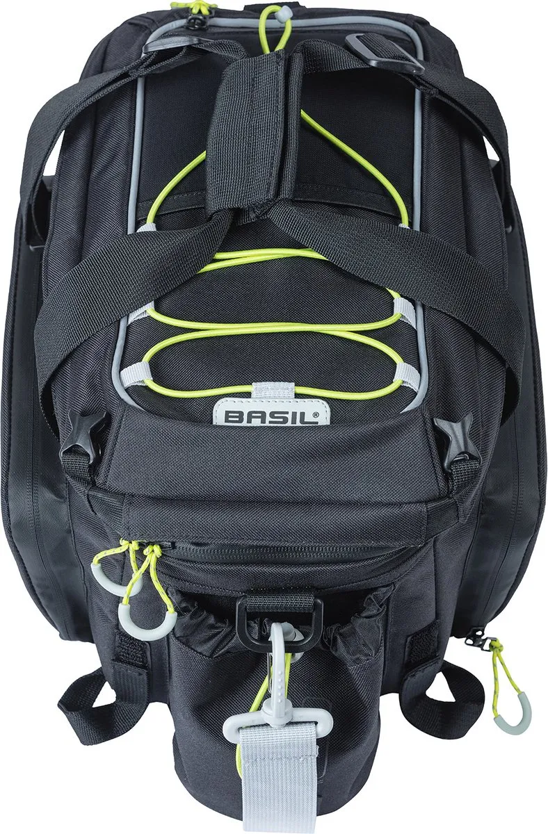 Basil Miles XL Pro Bagagedragertas 36L - Zwart/Lime