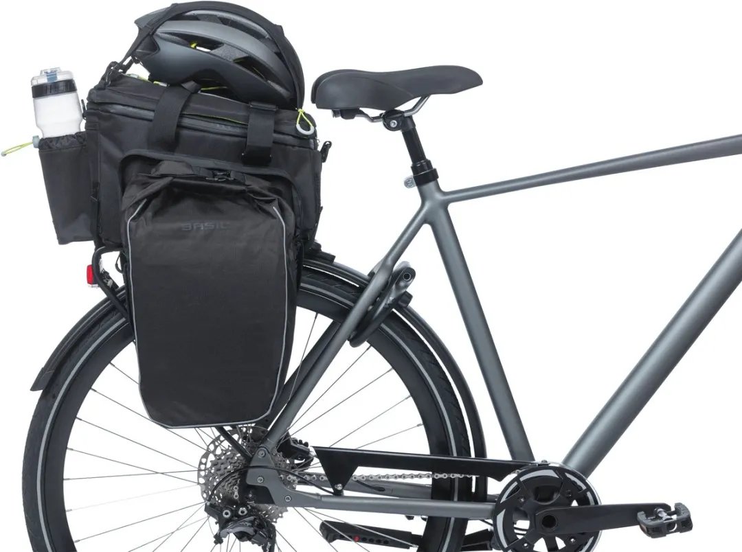Basil Miles XL Pro Bagagedragertas 36L - Zwart/Lime