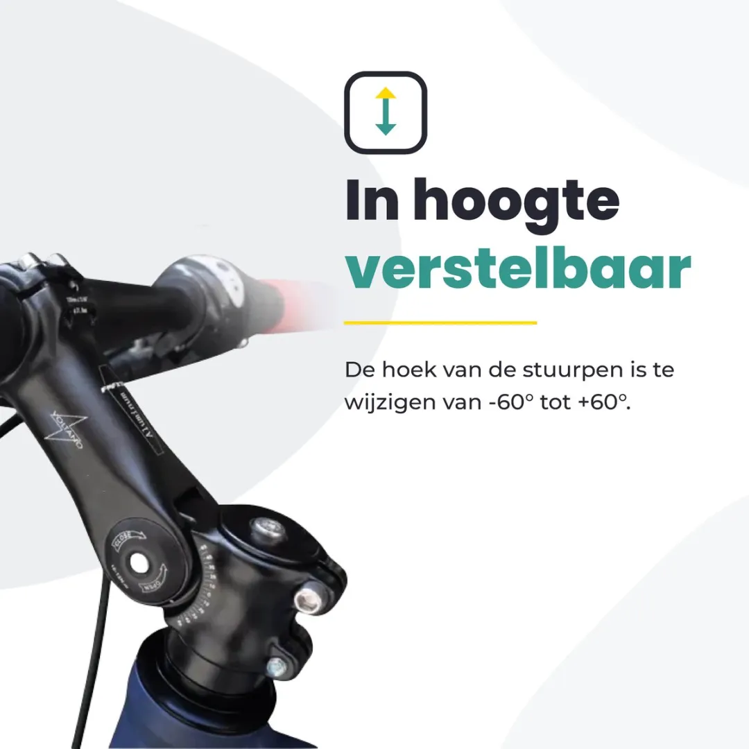 Voltano A-Head Verstelbare Stuurpen Voorbouw 1-1/8" 110mm - Zwart