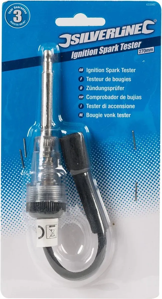 Silverline Bougie vonkentester 270mm - Verchroomd staal