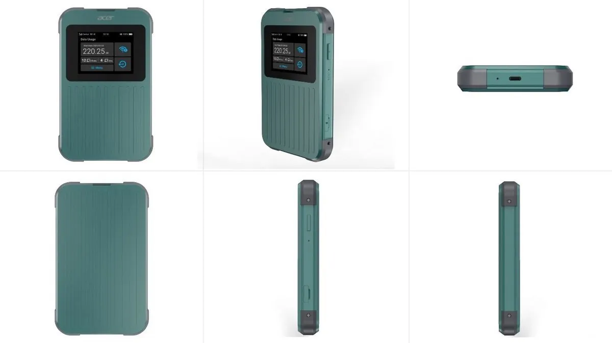 Acer Connect M4E 5G WiFi 6 Portable Mifi Router - 20GB - Groen