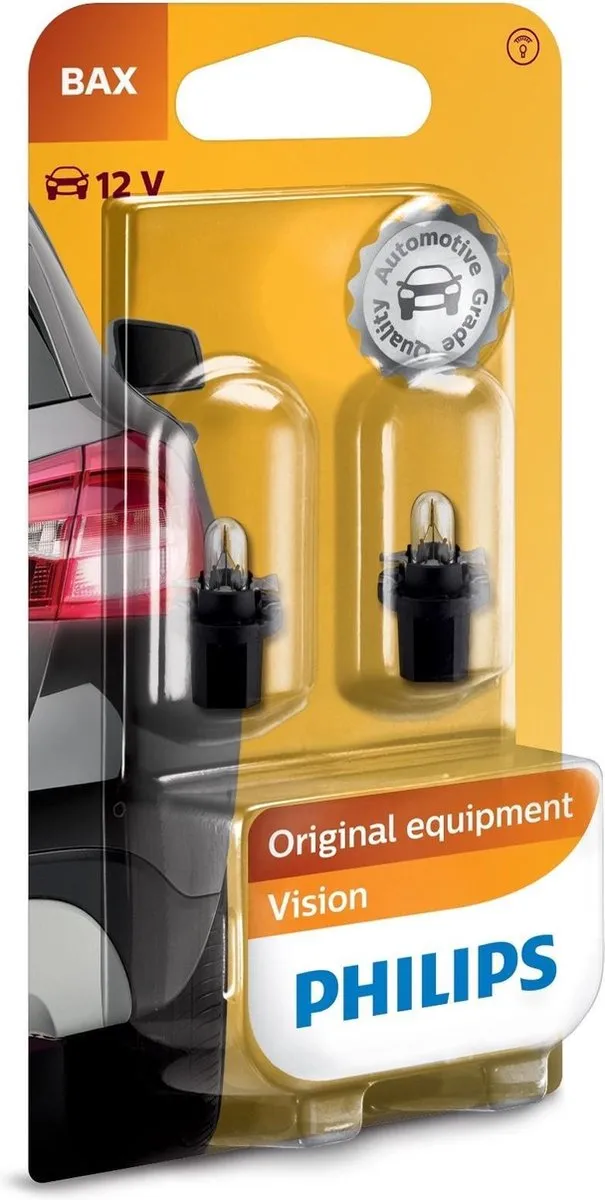 Philips Autolamp Bax8,5d Vision 12V 1,2W - 2 Stuks
