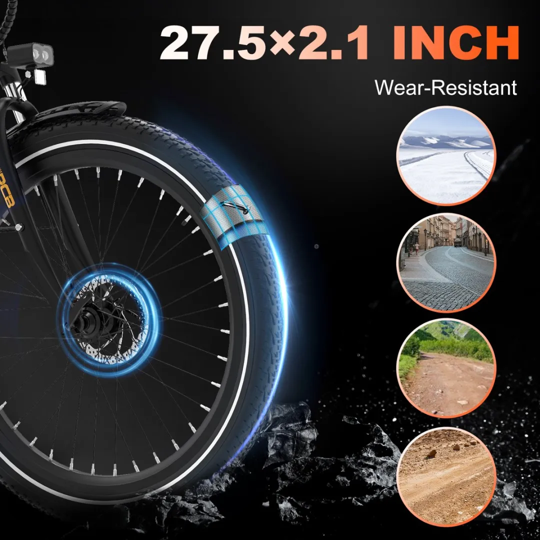 RCB G6 Elektrische Fiets dames - 27.5 Inch - 250W - 36V 13Ah -7 versnellingen- met App en NFC - Zwart