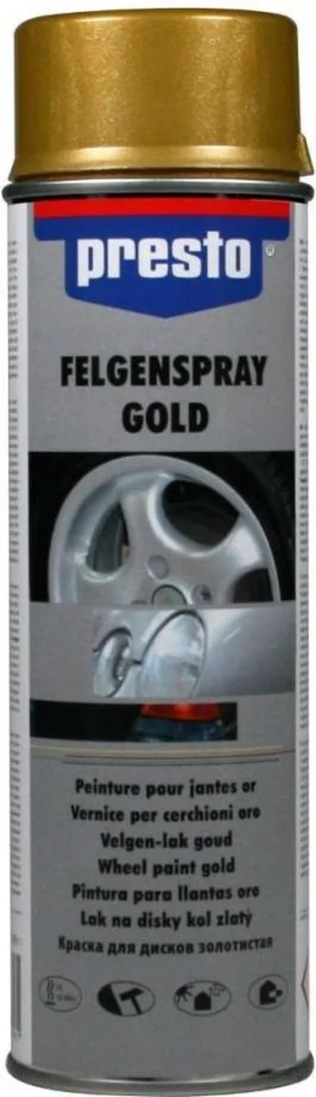 PRESTO velgenspray goud 500ML